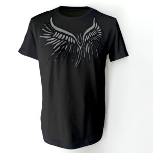 Exclusive Wings Embroidery Fly High Today Black T-Shirt 3